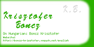 krisztofer boncz business card
